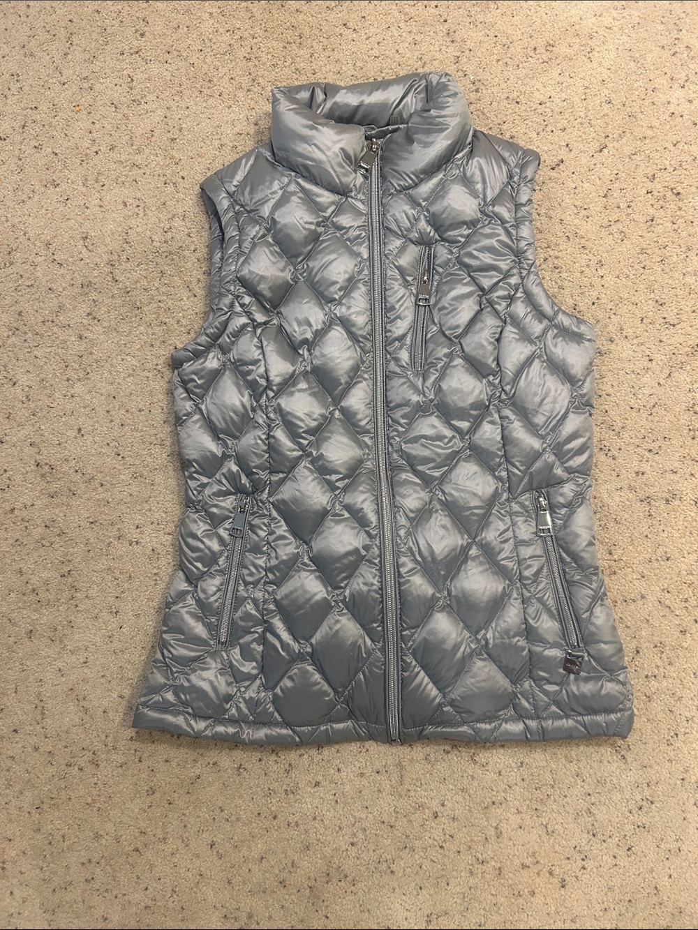 Silver Calvin Klein Quilted Puffer Vest